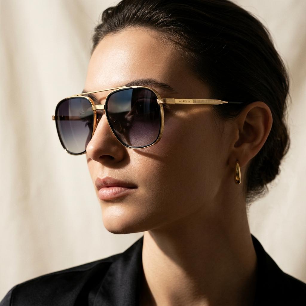 Modèle portant des lunettes de soleil Nyvara